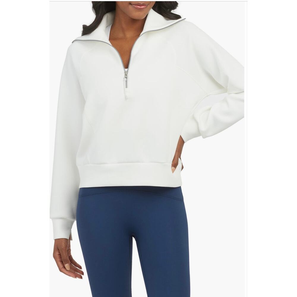 Spanx Airessentials Powder White Half Zip Sweatsh… - image 1
